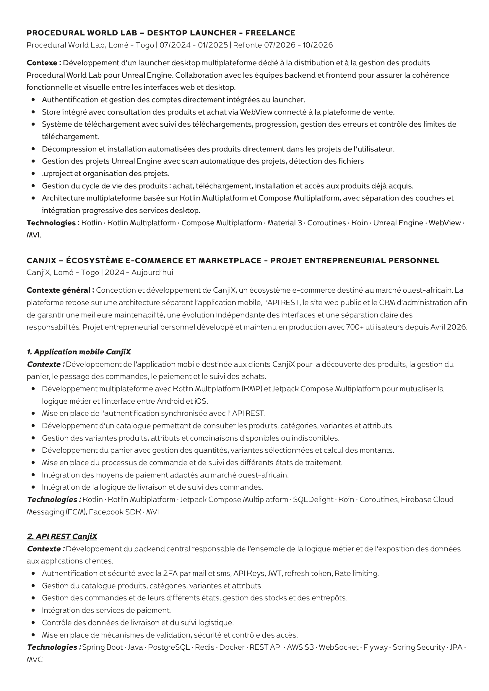 CV — page 2